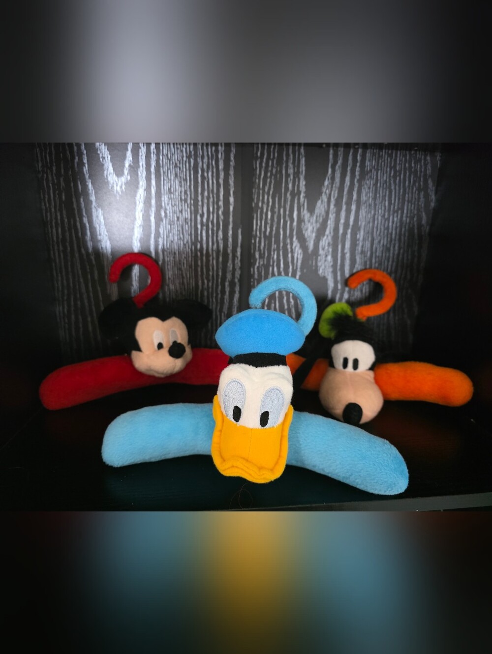 Disney Coat Hangers Plush Mickey, Goofy And Donald Duck Set Of 3